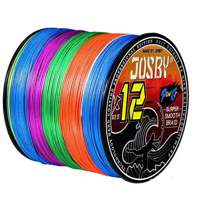Josby 12x Multicolor Braided Fishing Line